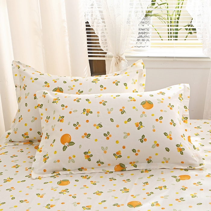 馨雅家纺 2025新款全棉纯棉多规格单品信封枕套 砂糖橘