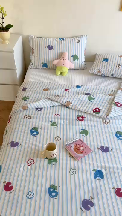 91家纺网 家纺一手货源 找家纺 暖生活 2025新款冰激淋凉感丝夏被系列