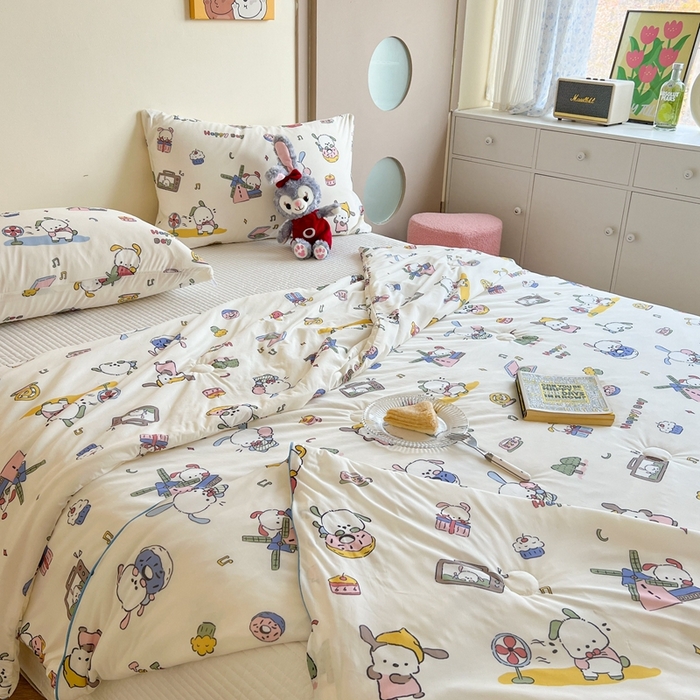 91家纺网 家纺一手货源 找家纺 暖生活 2025新款冰激淋凉感丝夏被系列