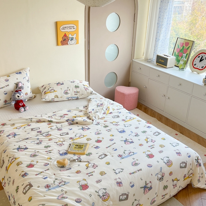 91家纺网 家纺一手货源 找家纺 暖生活 2025新款冰激淋凉感丝夏被系列