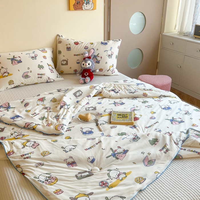 91家纺网 家纺一手货源 找家纺 暖生活 2025新款冰激淋凉感丝夏被系列