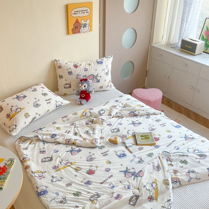 91家纺网 家纺一手货源 找家纺 暖生活 2025新款冰激淋凉感丝夏被系列