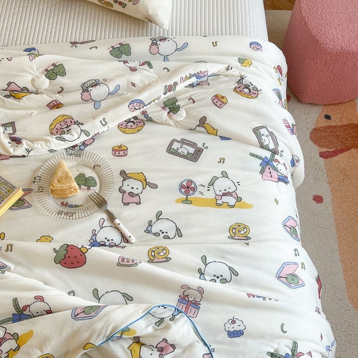 91家纺网 家纺一手货源 找家纺 暖生活 2025新款冰激淋凉感丝夏被系列