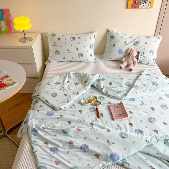 91家纺网 家纺一手货源 找家纺 暖生活 2025新款冰激淋凉感丝夏被系列