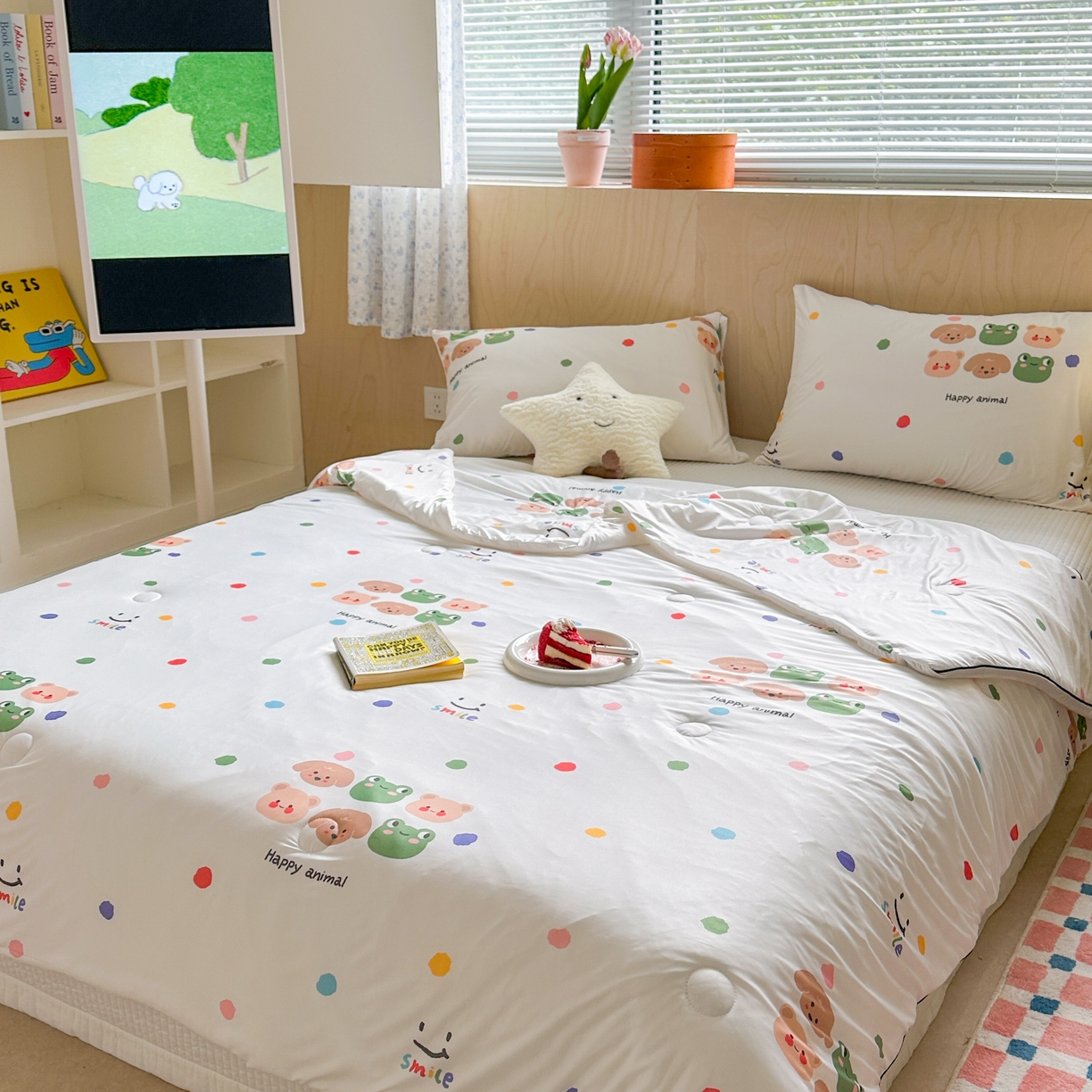 91家纺网 家纺一手货源 找家纺 暖生活 2025新款冰激淋凉感丝夏被系列