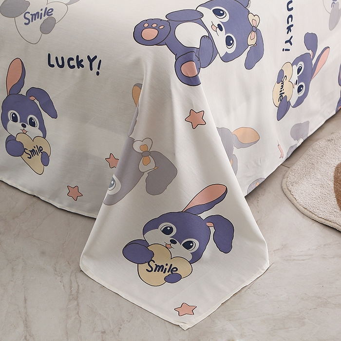 91家纺网 家纺一手货源 找家纺 馨雅家纺 2025新款全棉纯棉多规格单品床单 发条兔子