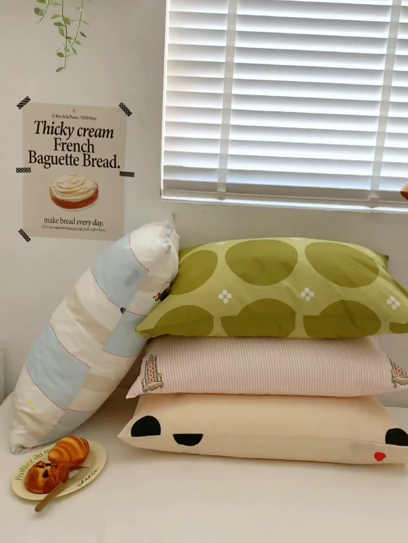 91家纺网 家纺一手货源 找家纺 （总）柚可家居 2024新款活性印染ins多巴胺单枕套3