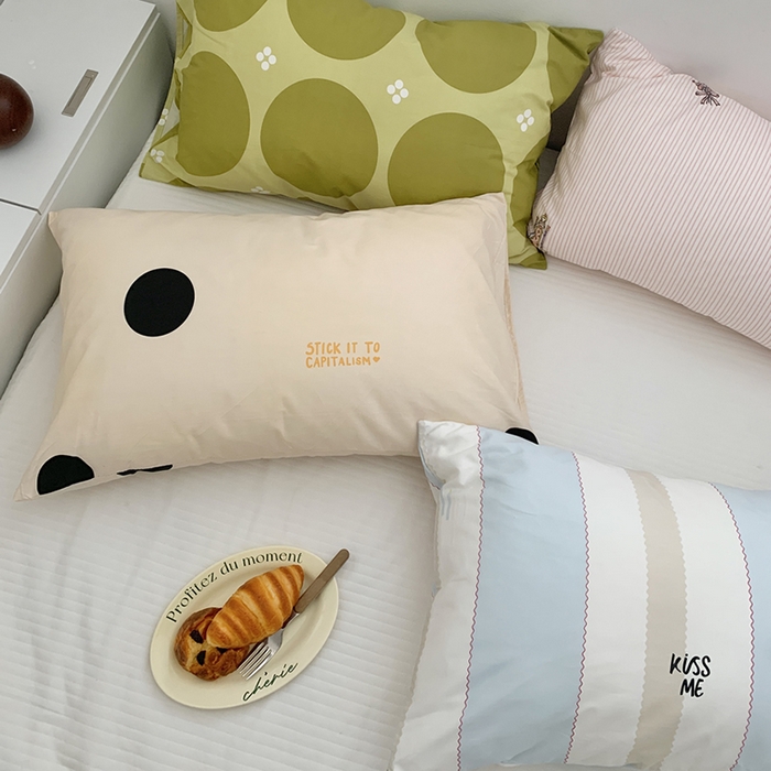 91家纺网 家纺一手货源 找家纺 柚可家居 2024新款活性印染ins多巴胺单枕套3 水晶鞋