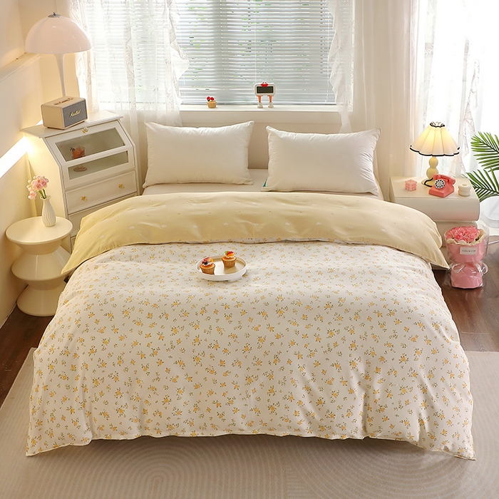 91家纺网 家纺一手货源 找家纺 馨雅家纺 2025新款全棉纯棉多规格单品被套 故事小黄花