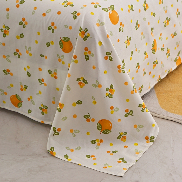 91家纺网 家纺一手货源 找家纺 馨雅家纺 2025新款全棉纯棉多规格单品床单 砂糖橘