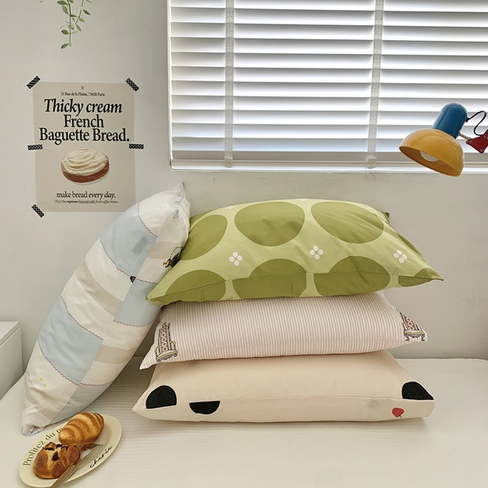 91家纺网 家纺一手货源 找家纺 柚可家居 2024新款活性印染ins多巴胺单枕套3 小奶球