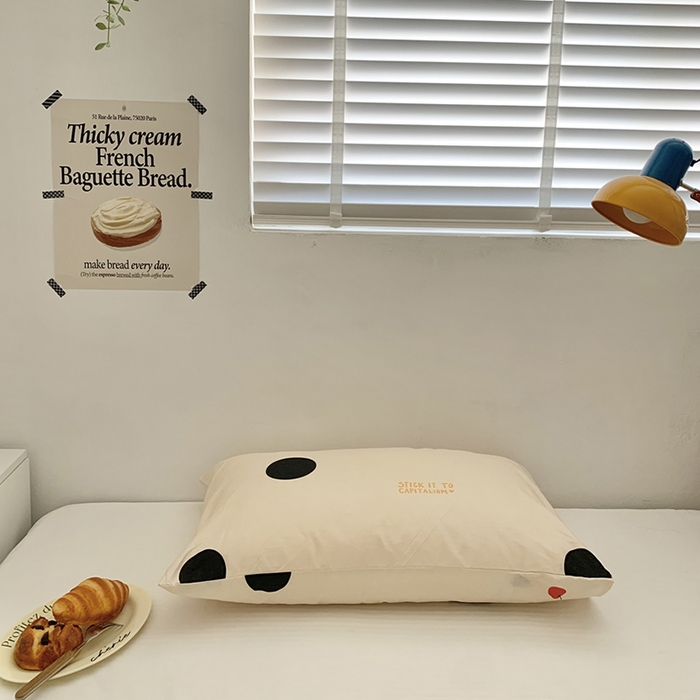 91家纺网 家纺一手货源 找家纺 柚可家居 2024新款活性印染ins多巴胺单枕套3 小奶球