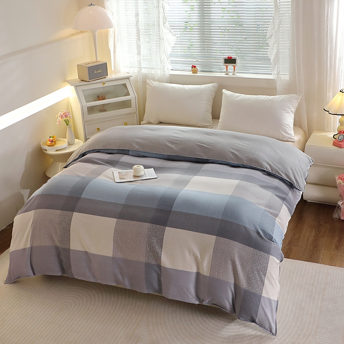 91家纺网 家纺一手货源 找家纺 馨雅家纺 2025新款全棉纯棉多规格单品被套 奶昔-蓝