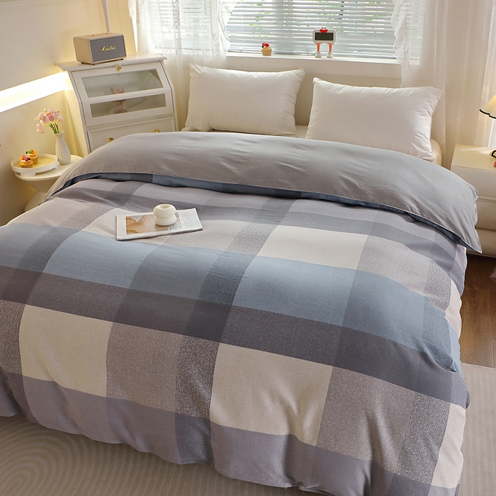 91家纺网 家纺一手货源 找家纺 馨雅家纺 2025新款全棉纯棉多规格单品被套 奶昔-蓝