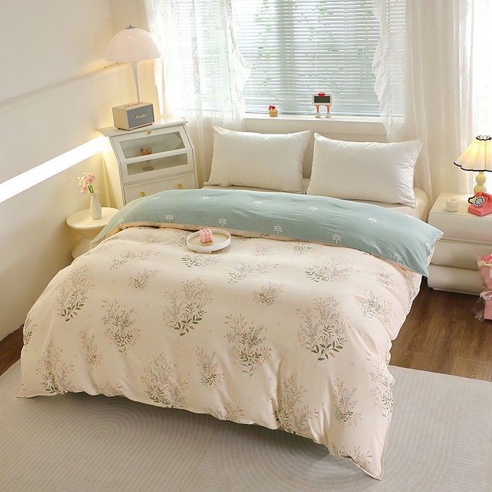 91家纺网 家纺一手货源 找家纺 馨雅家纺 2025新款全棉纯棉多规格单品被套 浅影摇曳