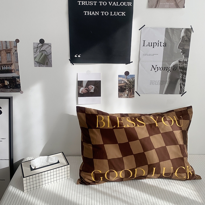 柚可家居 2024新款数码定版全棉单枕套系列-美拉德 美拉德格子