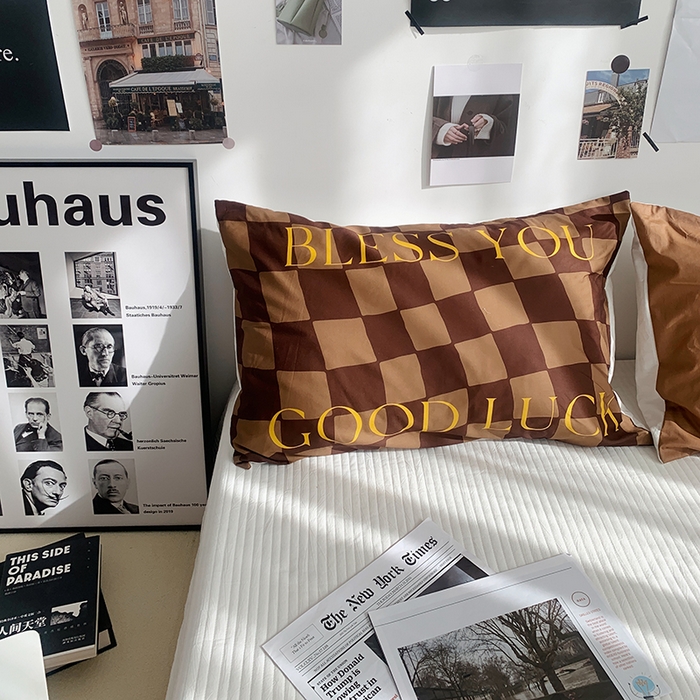 91家纺网 家纺一手货源 找家纺 柚可家居 2024新款数码定版全棉单枕套系列-美拉德 美拉德格子