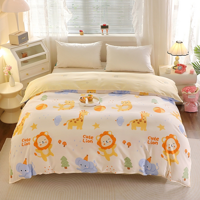 91家纺网 家纺一手货源 找家纺 馨雅家纺 2025新款全棉纯棉多规格单品被套 狮子乐园