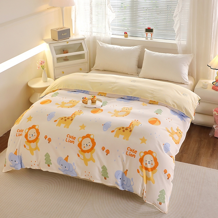 91家纺网 家纺一手货源 找家纺 馨雅家纺 2025新款全棉纯棉多规格单品被套 狮子乐园