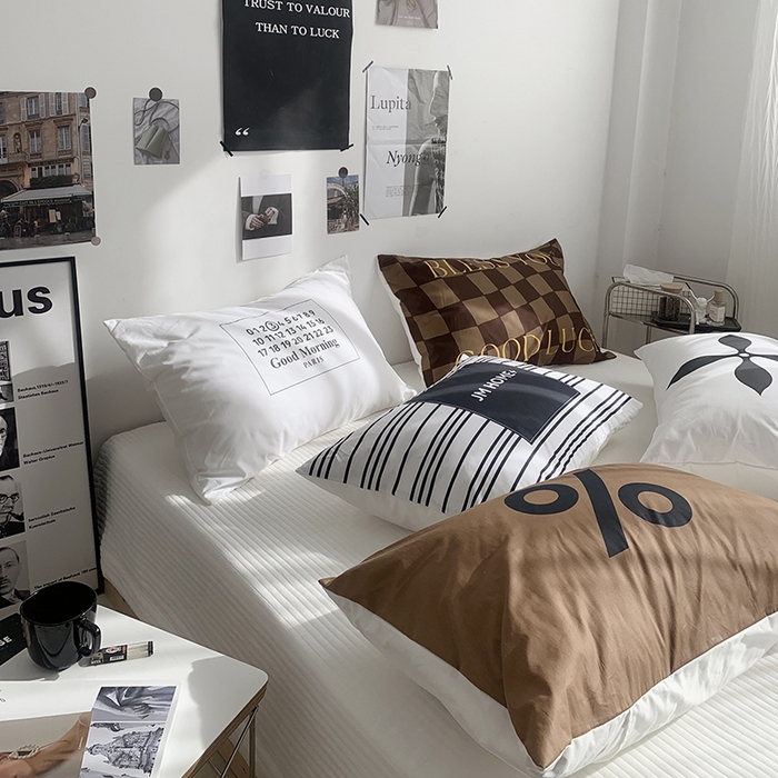 91家纺网 家纺一手货源 找家纺 柚可家居 2024新款数码定版全棉单枕套系列-美拉德 美拉德格子