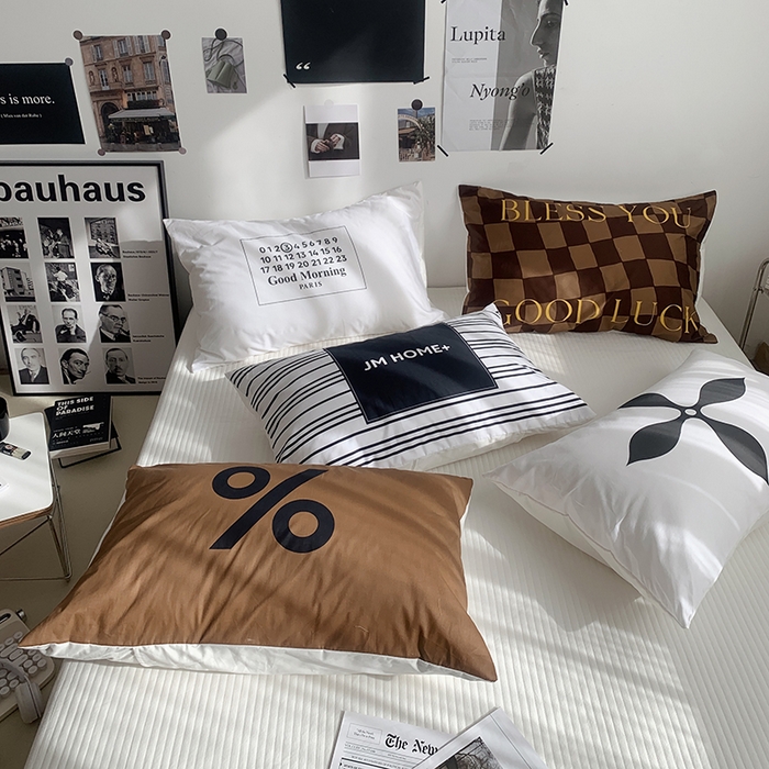 91家纺网 家纺一手货源 找家纺 柚可家居 2024新款数码定版全棉单枕套系列-美拉德 美拉德格子