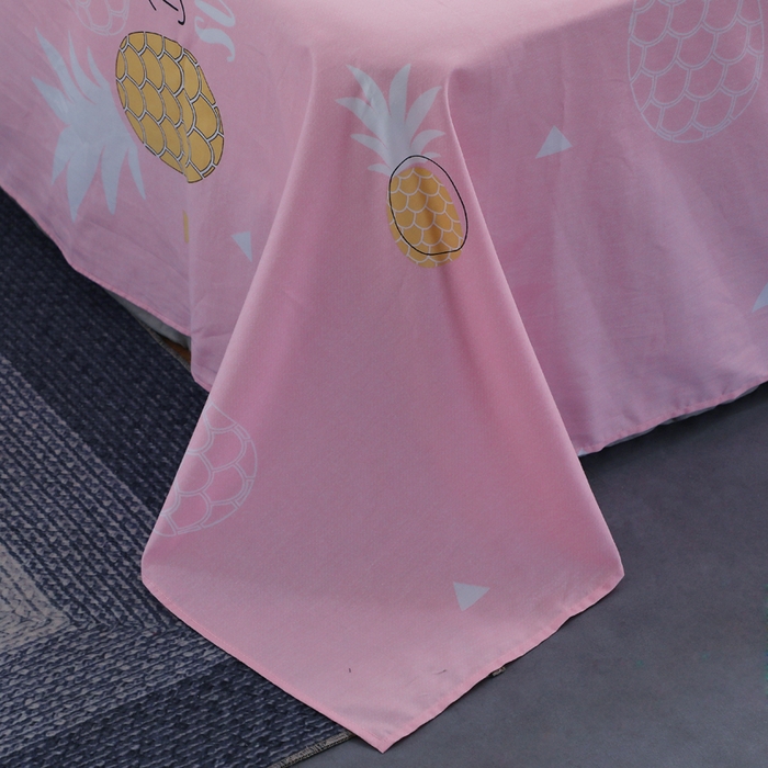 91家纺网 家纺一手货源 找家纺 馨雅家纺 2025新款全棉纯棉多规格单品床单 菠萝物语-粉