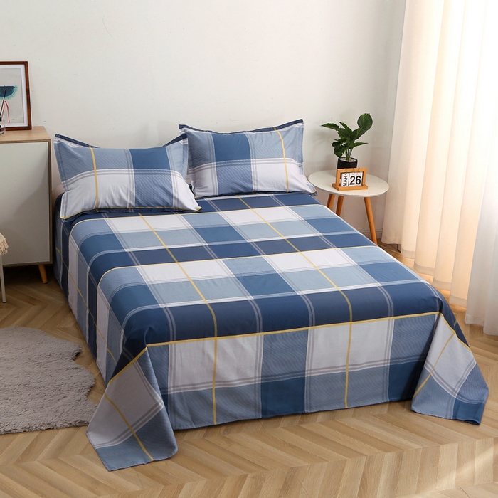 91家纺网 家纺一手货源 找家纺 馨雅家纺 2025新款全棉纯棉多规格单品床单 念之以蓝