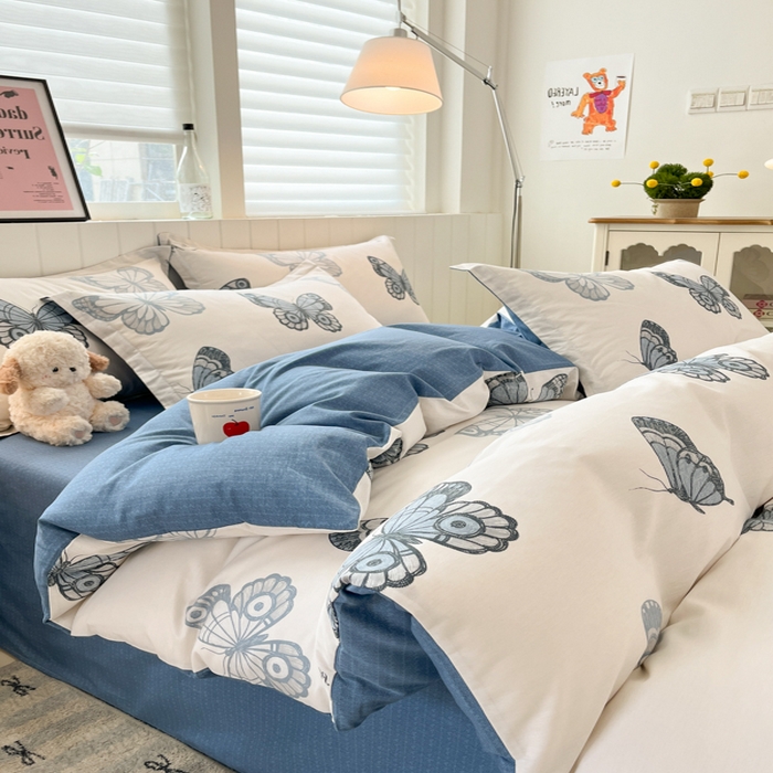 91家纺网 家纺一手货源 找家纺 绘萱2025新100%全棉纯棉印花四件套4三件套3（喷气工艺高品质）【花型持续更新】 周庄梦蝶