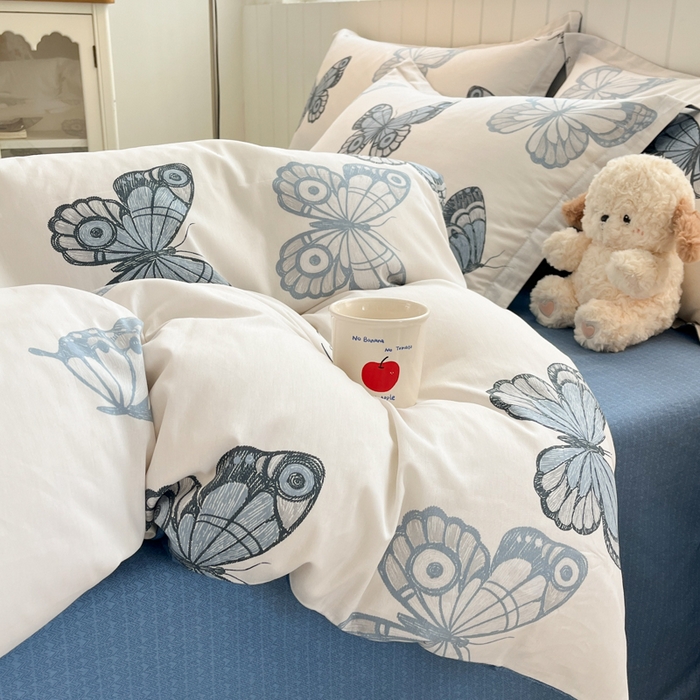 91家纺网 家纺一手货源 找家纺 绘萱2025新100%全棉纯棉印花四件套4三件套3（喷气工艺高品质）【花型持续更新】 周庄梦蝶