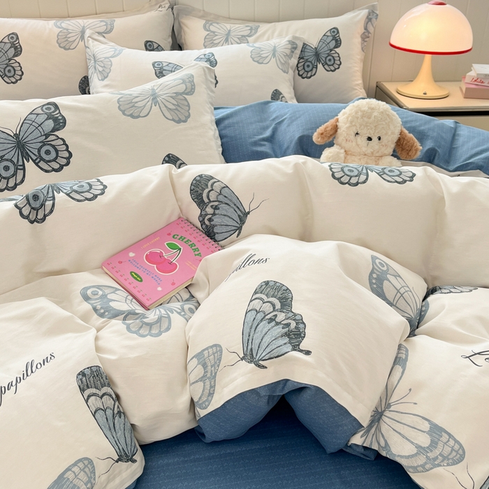 91家纺网 家纺一手货源 找家纺 绘萱2025新100%全棉纯棉印花四件套4三件套3（喷气工艺高品质）【花型持续更新】 周庄梦蝶