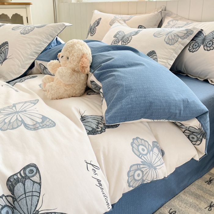 91家纺网 家纺一手货源 找家纺 绘萱2025新100%全棉纯棉印花四件套4三件套3（喷气工艺高品质）【花型持续更新】 周庄梦蝶