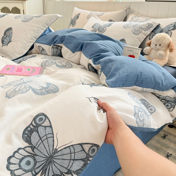 91家纺网 家纺一手货源 找家纺 绘萱2025新100%全棉纯棉印花四件套4三件套3（喷气工艺高品质）【花型持续更新】 周庄梦蝶