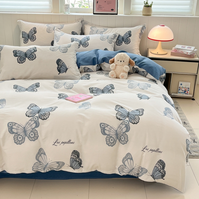 91家纺网 家纺一手货源 找家纺 绘萱2025新100%全棉纯棉印花四件套4三件套3（喷气工艺高品质）【花型持续更新】 周庄梦蝶