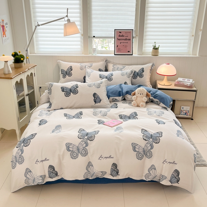 91家纺网 家纺一手货源 找家纺 绘萱2025新100%全棉纯棉印花四件套4三件套3（喷气工艺高品质）【花型持续更新】 周庄梦蝶