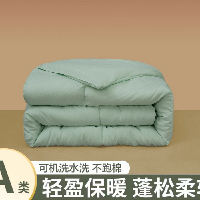 91家纺网 家纺一手货源 找家纺 喜歌家居 2025新款春秋被 果绿色