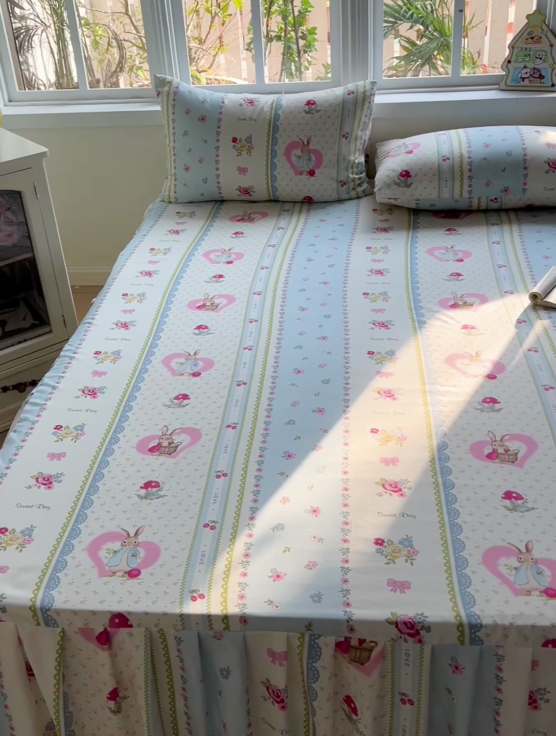 91家纺网 家纺一手货源 找家纺 （总）极梦家纺 2025新款磨毛印花床裙三件套（支持定制） （总链接二）