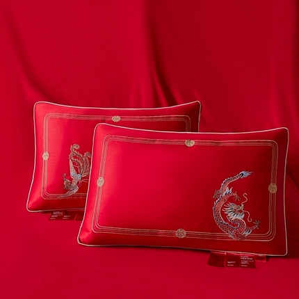 91家纺网 家纺一手货源 找家纺 （总）珍贝家纺 2025新款龙凤呈祥枕 枕头枕芯