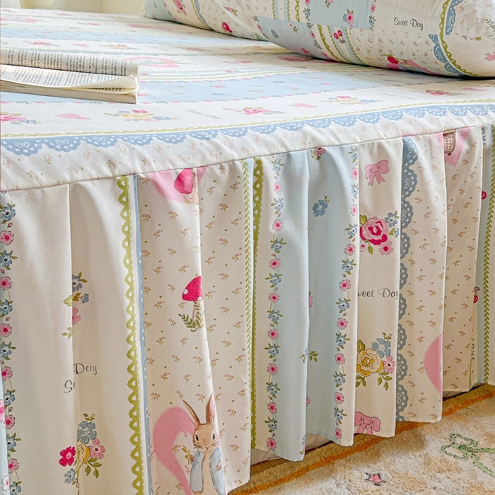 91家纺网 家纺一手货源 找家纺 （总）极梦家纺 2025新款磨毛印花床裙三件套（支持定制） （总链接二）