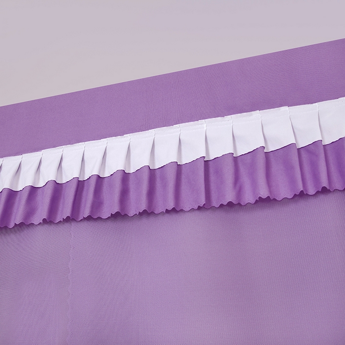 91家纺网 家纺一手货源 找家纺 显高蚊帐 2025春夏新款U门花边款坐床遮光防尘床帘式蚊帐 优雅紫-花边款