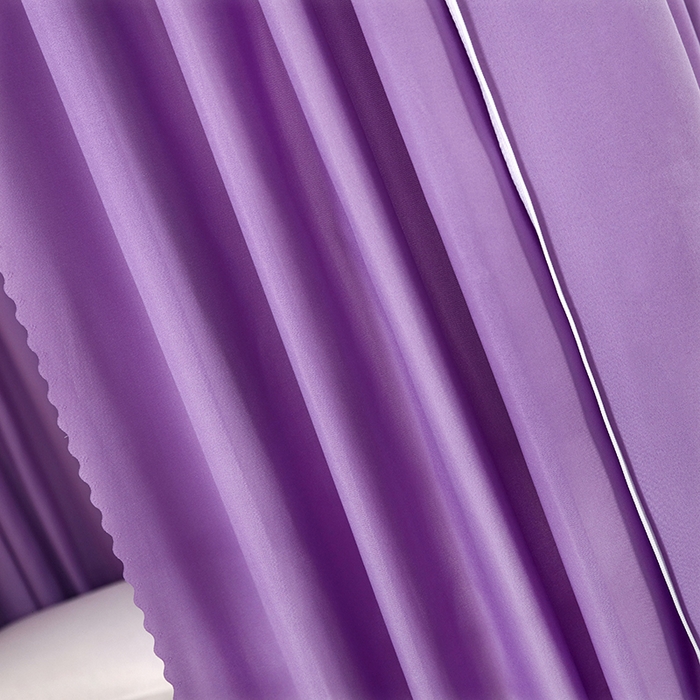 91家纺网 家纺一手货源 找家纺 显高蚊帐 2025春夏新款U门花边款坐床遮光防尘床帘式蚊帐 优雅紫-花边款