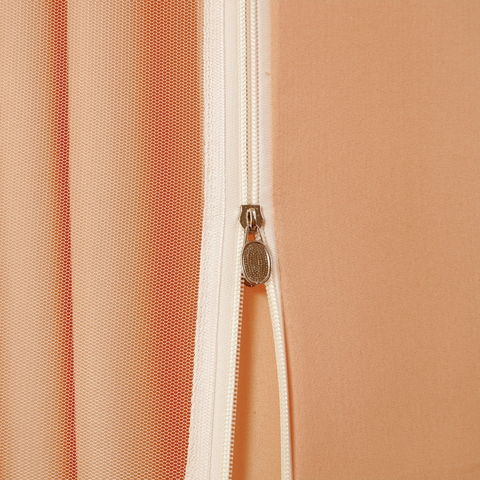 91家纺网 家纺一手货源 找家纺 显高蚊帐 2025春夏新款U门花边款坐床遮光防尘床帘式蚊帐 温馨黄-花边款