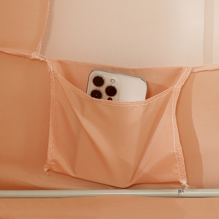 91家纺网 家纺一手货源 找家纺 显高蚊帐 2025春夏新款U门花边款坐床遮光防尘床帘式蚊帐 温馨黄-花边款