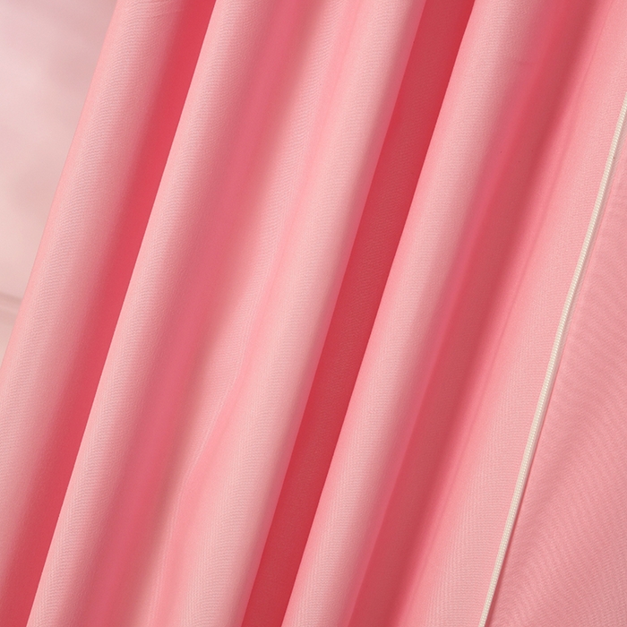 91家纺网 家纺一手货源 找家纺 显高蚊帐 2025春夏新款U门花边款坐床遮光防尘床帘式蚊帐 樱花粉-花边款