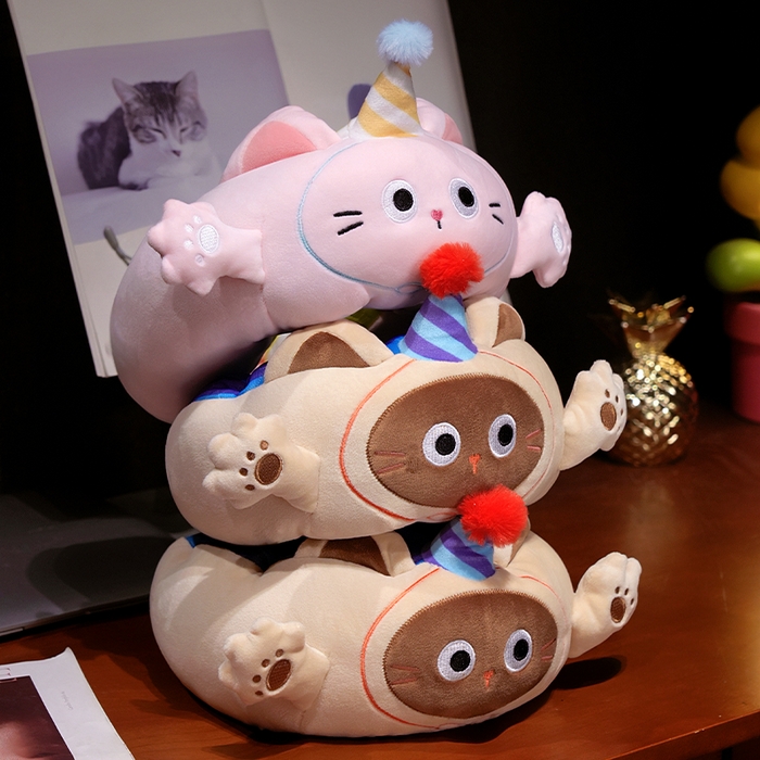 91家纺网 家纺一手货源 找家纺 仟亿莱2025新款小手打开冰豆豆毛毛虫U枕 冰豆豆毛毛虫暹罗猫-1