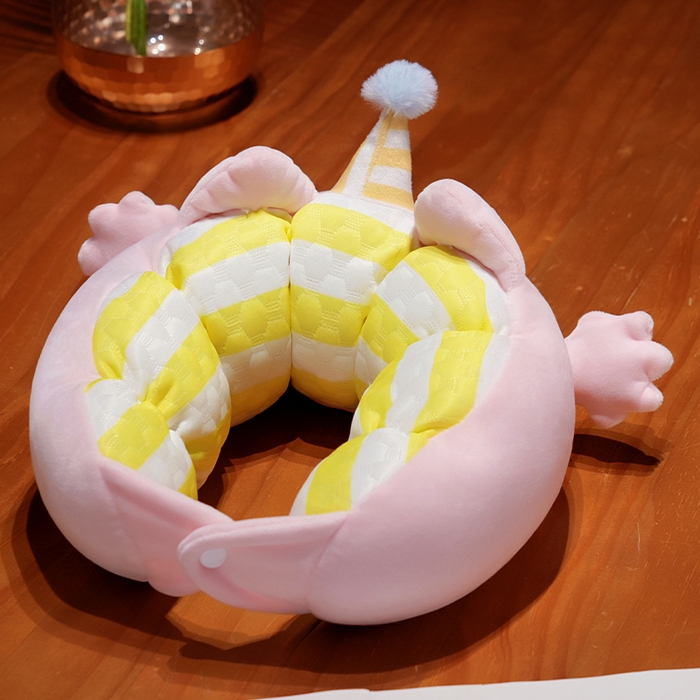 仟亿莱2025新款小手打开冰豆豆毛毛虫U枕 冰豆豆毛毛虫粉猫-2