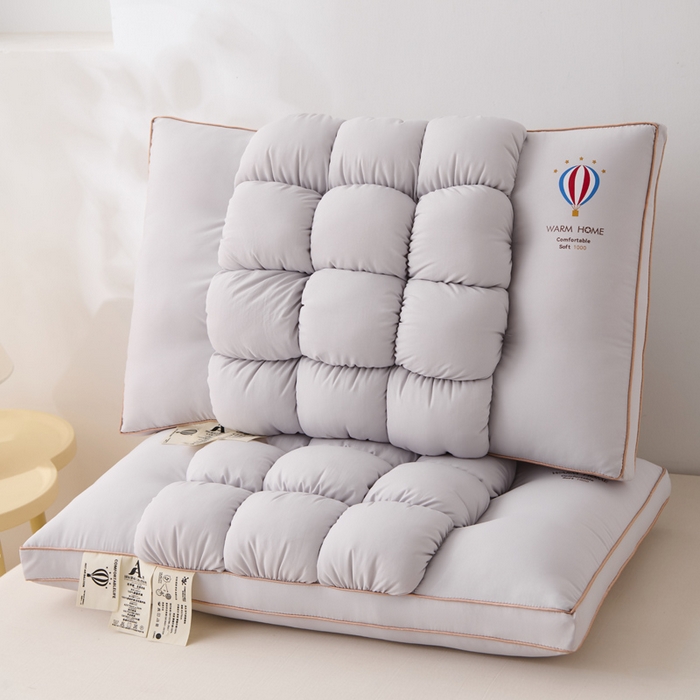 91家纺网 家纺一手货源 找家纺 珍贝家纺 2025新款热亲肤舒适汽球面包枕波萝枕头枕芯 菠萝包-灰色 48x74cm/只