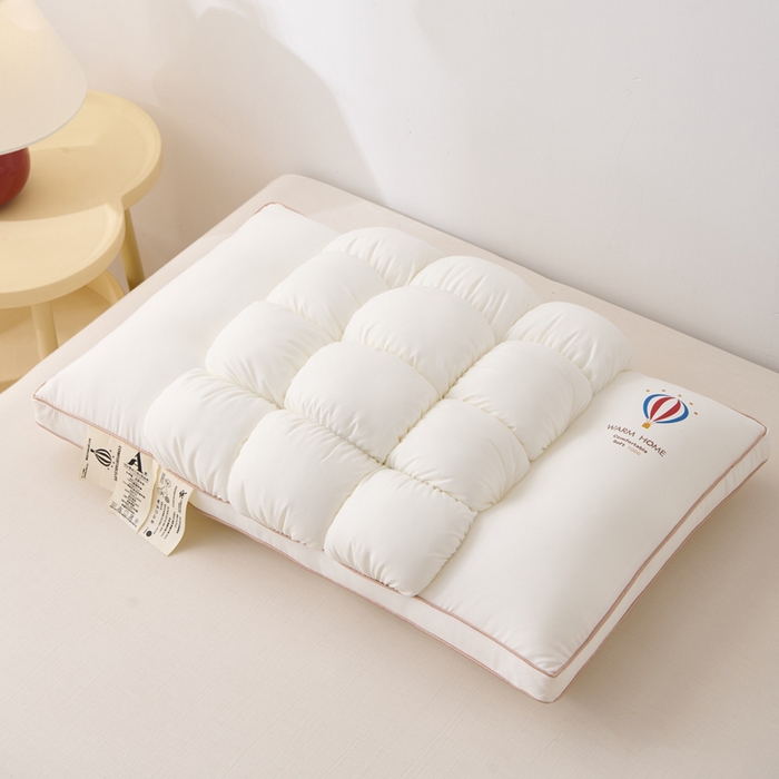 91家纺网 家纺一手货源 找家纺 珍贝家纺 2025新款热亲肤舒适汽球面包枕波萝枕头枕芯 菠萝包-白色 48x74cm/只