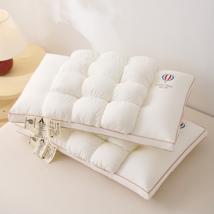 91家纺网 家纺一手货源 找家纺 珍贝家纺 2025新款热亲肤舒适汽球面包枕波萝枕头枕芯 菠萝包-白色 48x74cm/对