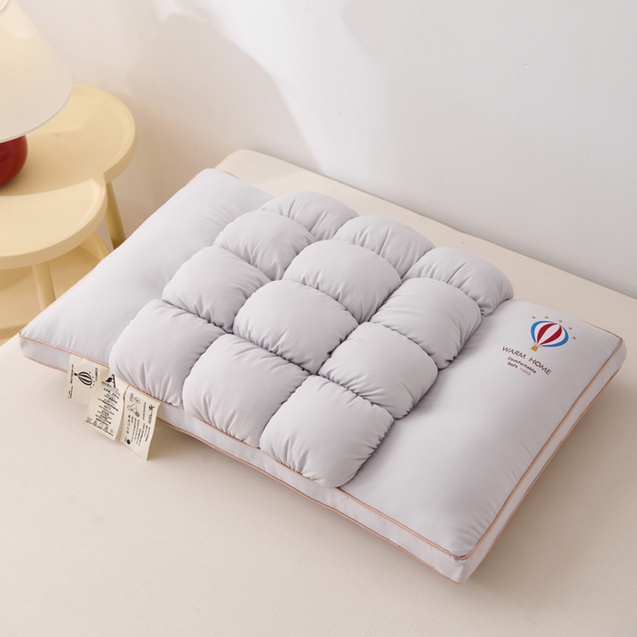 91家纺网 家纺一手货源 找家纺 珍贝家纺 2025新款热亲肤舒适汽球面包枕波萝枕头枕芯 菠萝包-灰色 48x74cm/只