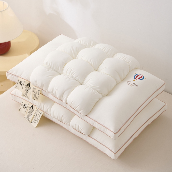 珍贝家纺 2025新款热亲肤舒适汽球面包枕波萝枕头枕芯 菠萝包-白色 48x74cm/只